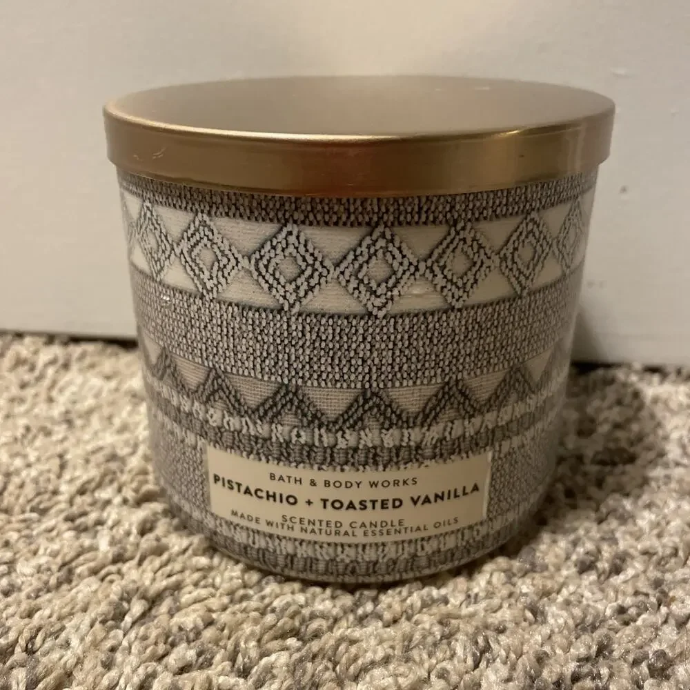 Pistachio + Toasted Vanilla Candle Bath And Body Works 3 Wick 14.5 Oz New
